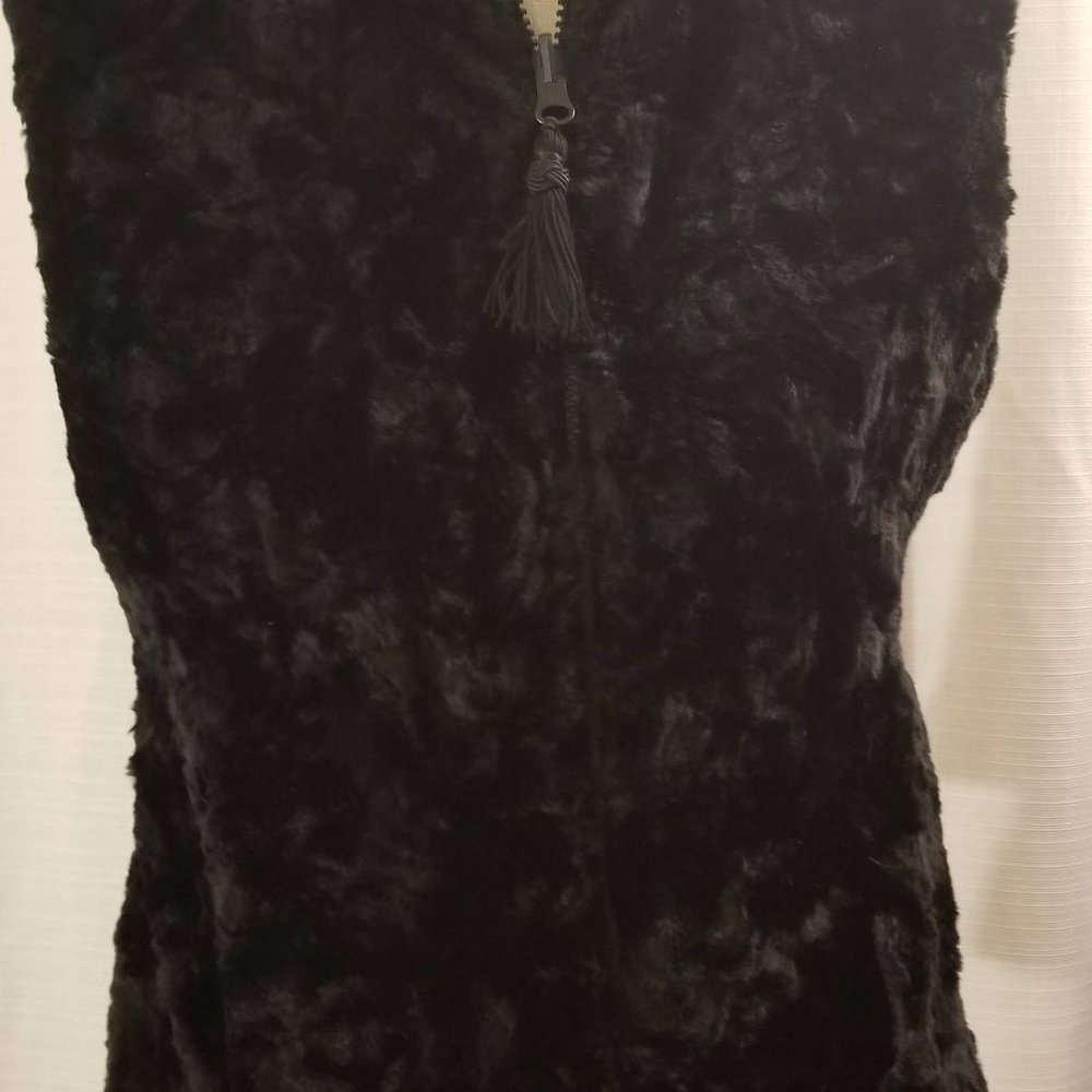 Black Reversible Fur Vest S - Picture 2 of 12